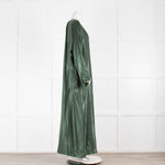 Asceno The Rhodes Green Bamboo Silk Maxi Dress