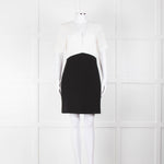 Maje White Lace Detail Top Black Bottom Short Dress