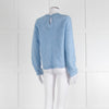 La Maille Sezane Sky Blue Mohair Wool Blend Lace Knit Jumper