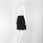Maje White Lace Detail Top Black Bottom Short Dress