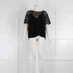 By Malene Birger Black Broderie Short Sleeve Top