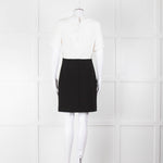 Maje White Lace Detail Top Black Bottom Short Dress