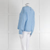 La Maille Sezane Sky Blue Mohair Wool Blend Lace Knit Jumper