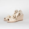 Chloe Beige Fabric Wedge Espadrilles