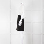 Maje White Lace Detail Top Black Bottom Short Dress