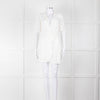 Reformation White Raw Edge Wrap Short Sleeve Dress