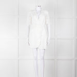 Reformation White Raw Edge Wrap Short Sleeve Dress