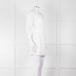 Reformation White Raw Edge Wrap Short Sleeve Dress