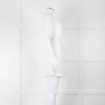 Reformation White Raw Edge Wrap Short Sleeve Dress