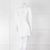 Reformation White Raw Edge Wrap Short Sleeve Dress