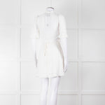 Reformation White Raw Edge Wrap Short Sleeve Dress