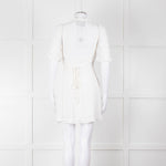 Reformation White Raw Edge Wrap Short Sleeve Dress