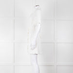 Reformation White Raw Edge Wrap Short Sleeve Dress