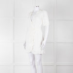 Reformation White Raw Edge Wrap Short Sleeve Dress