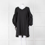 Merlette Black Cotton Smock Sleeve Tunic Dress