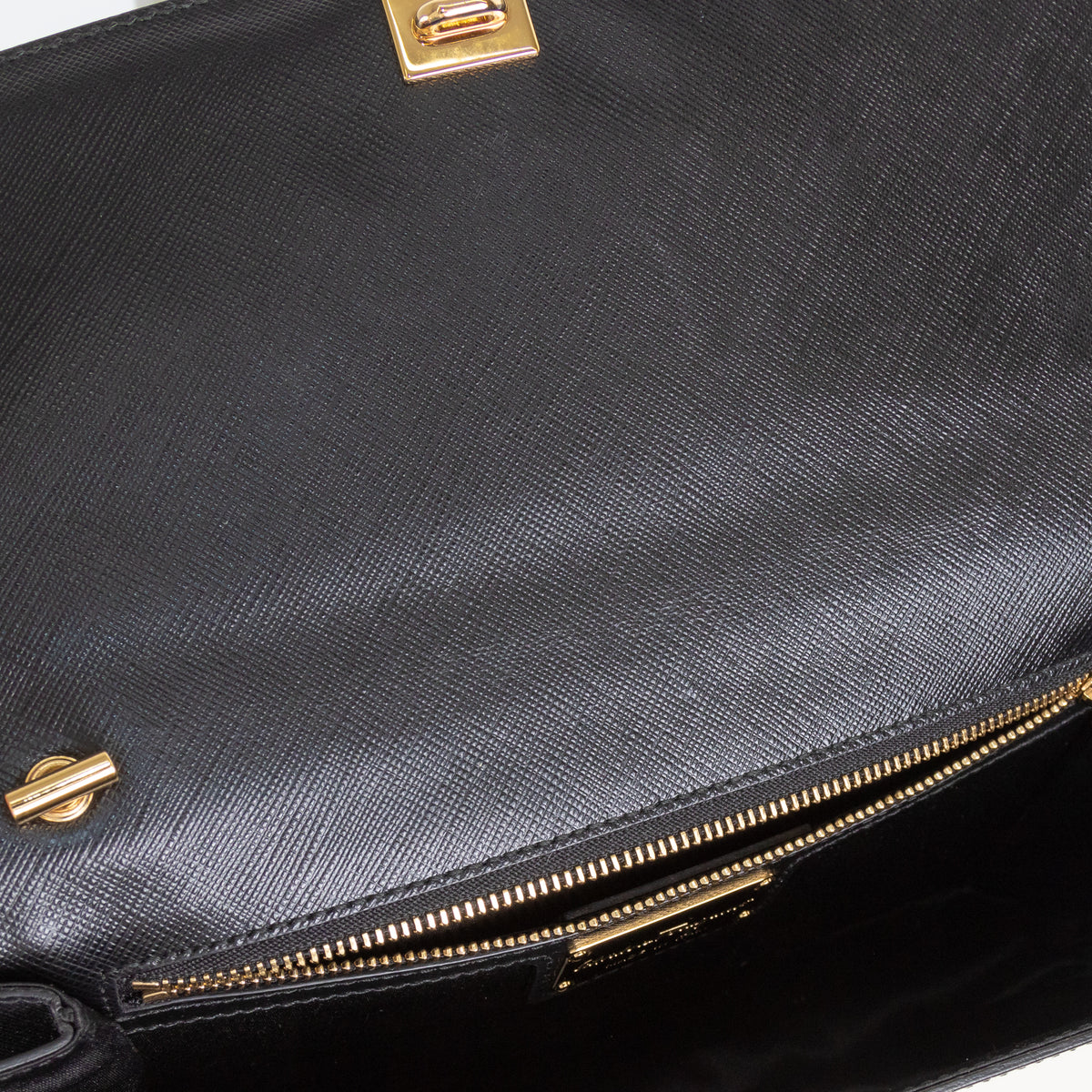 Salvatore Ferragamo Black & Cream Ginny Shoulder Bag with Gold Hardware