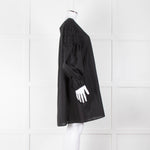 Merlette Black Cotton Smock Sleeve Tunic Dress