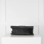 Chanel Black Velvet Ruthenium Chain Small Flap Boy Handbag