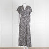 Iris Black Cream Silk Leopard Print Maxi Dress