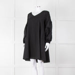 Merlette Black Cotton Smock Sleeve Tunic Dress