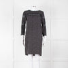 Sandro Black White Print Lace Detail Mini Dress