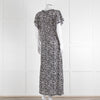Iris Black Cream Silk Leopard Print Maxi Dress