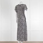 Iris Black Cream Silk Leopard Print Maxi Dress