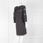 Sandro Black White Print Lace Detail Mini Dress