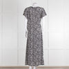 Iris Black Cream Silk Leopard Print Maxi Dress