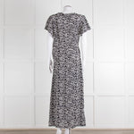 Iris Black Cream Silk Leopard Print Maxi Dress