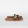 Chloe Khaki Logo Woody Mules