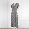 Iris Black Cream Silk Leopard Print Maxi Dress