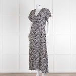 Iris Black Cream Silk Leopard Print Maxi Dress