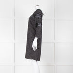 Sandro Black White Print Lace Detail Mini Dress