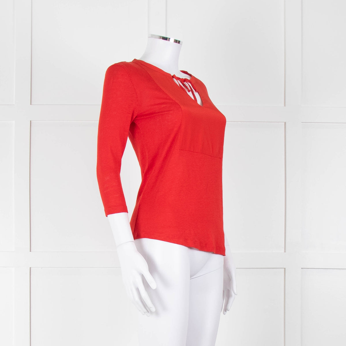 Sandro Red Tie Up Front T-Shirt Top