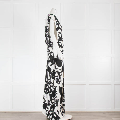 Christopher Kane Chroma Ivy Crepe Black And White Maxi Dress