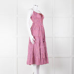 Free People Pink Purple Striped Tiered Sleeveless Dress