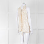 Galvan London Cream Sequin Halter Neck Top