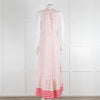 Me + Em Cream Red Pink Polka Dot Sleeveless Maxi Dress