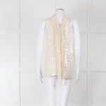 Galvan London Cream Sequin Halter Neck Top
