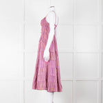 Free People Pink Purple Striped Tiered Sleeveless Dress