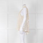 Galvan London Cream Sequin Halter Neck Top