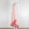 Me + Em Cream Red Pink Polka Dot Sleeveless Maxi Dress