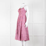 Free People Pink Purple Striped Tiered Sleeveless Dress