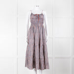 Free People Blue Lilac Striped Tiered Sleeveless Dress