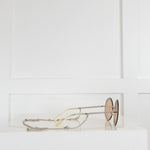 Chanel Round Frame Chain Trimmed Sunglasses with Chain