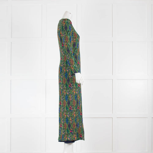 Saloni Multicoloured Floral Maxi  Dress With Front Split