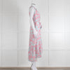 Heidi Klein Pale Blue Pink Floral Sleeveless Silk Belted Dress