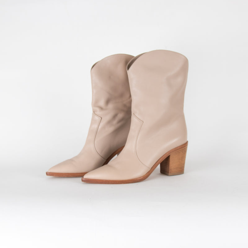 Gianvito Rossi Nude Cowboy Ankle Boots