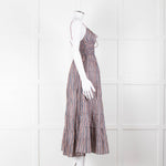 Free People Blue Lilac Striped Tiered Sleeveless Dress
